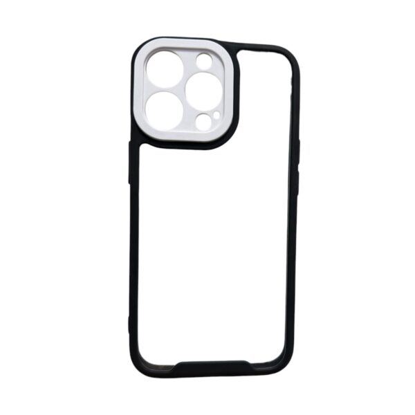 Case transparente blanco con negro iPhone 13 pro