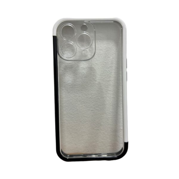 Case transparente blanco con negro iPhone 13 pro
