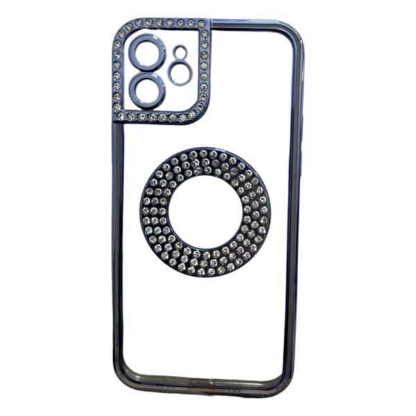 Case transparente azul en diamantes iPhone 12