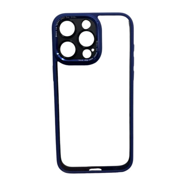 Case transparente azul y morado iPhone 15 pro max