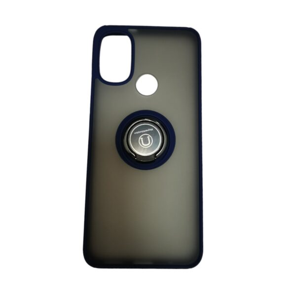 Case transparente con azul Moto E20