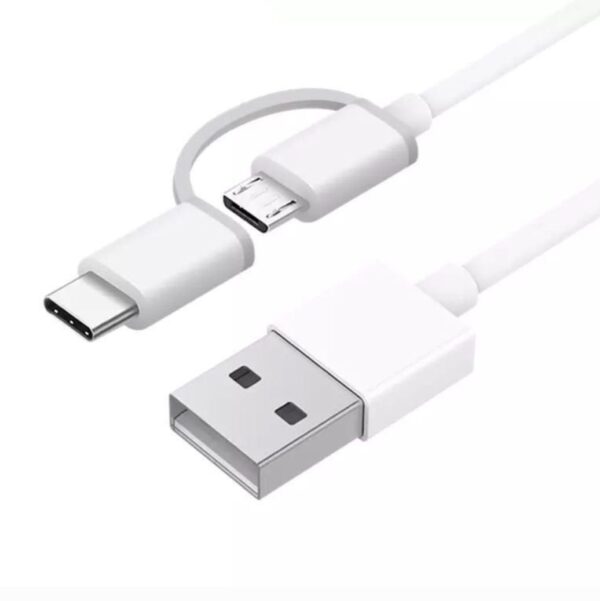 Cable Samsung USB a Micro USB con Adaptador USB-C 1m Blanco