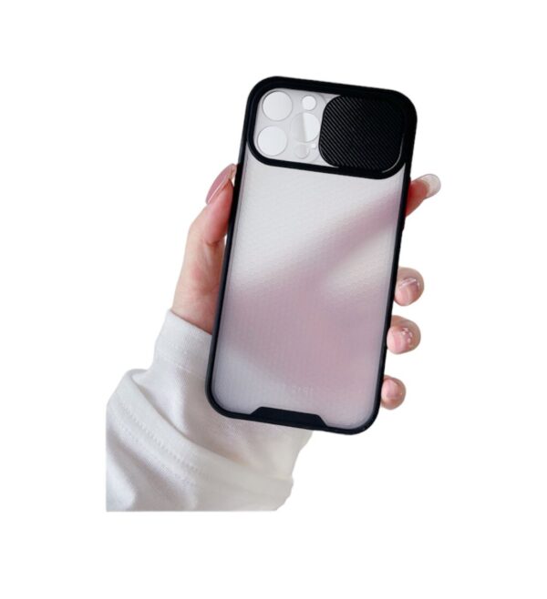 Case transparente con negro, azul con protector de cámaras