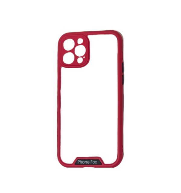 Case transparente rojo iphone 12 pro