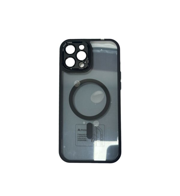 Case magsafe transparente negro iphone 12 pro max