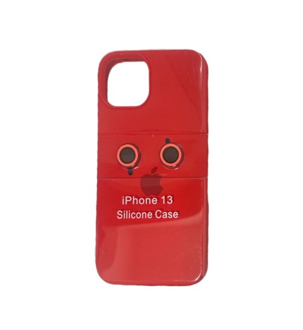 silicone case rojo con protector de camaras