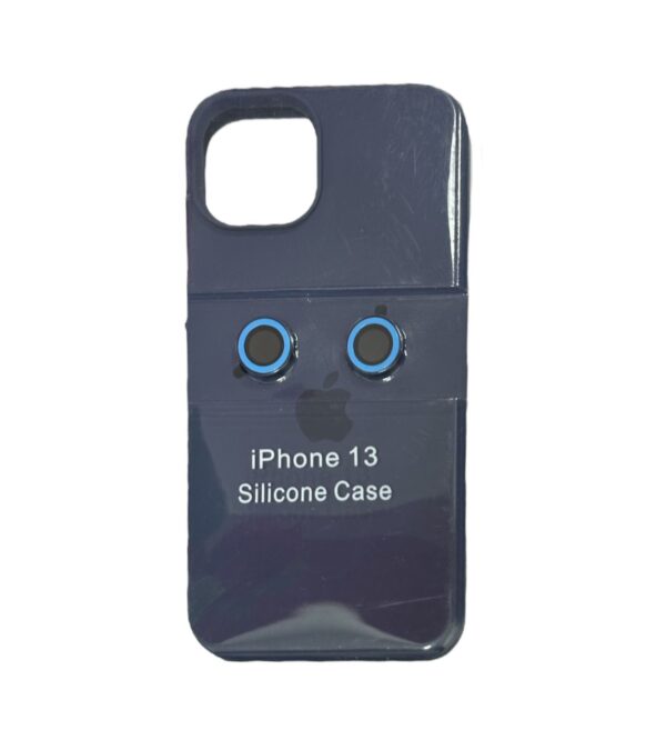 Silicone case azul con protector de camaras iphone 13