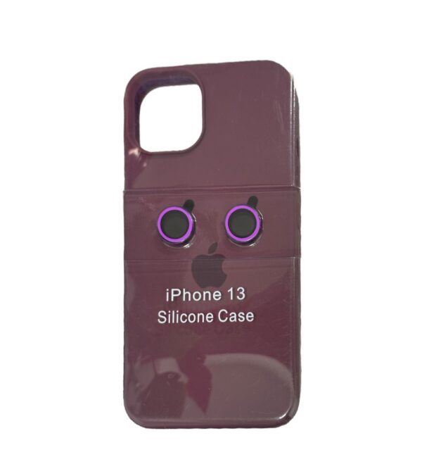 Silicone case magenta con protector de camaras iphone 13