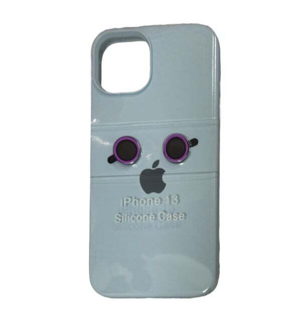Silicone case azul claro con protector de camaras iphone 13