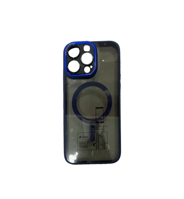 Case magsafe azul y negro iphone 14 pro max