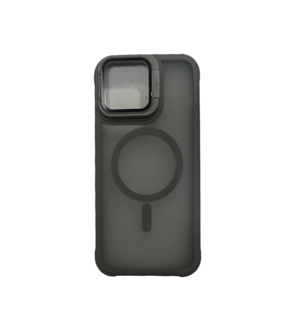 Case magsafe gris con protector de camara iphone 14 pro max