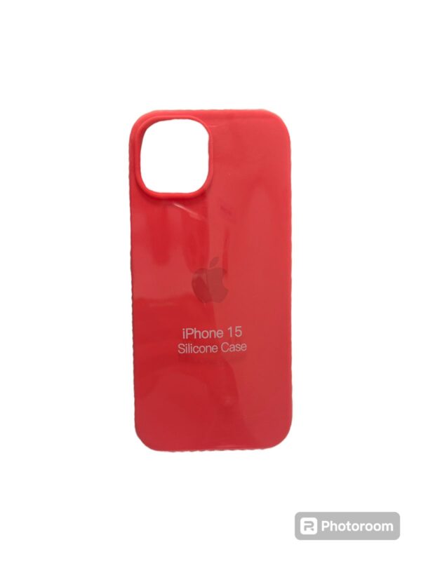 Silicone case naranja con rosa iphone 15