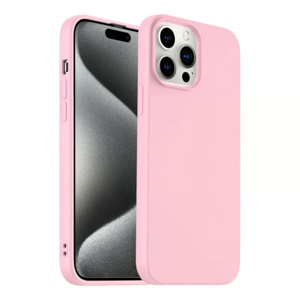 Silicone case rosaa claro iphone 15 pro