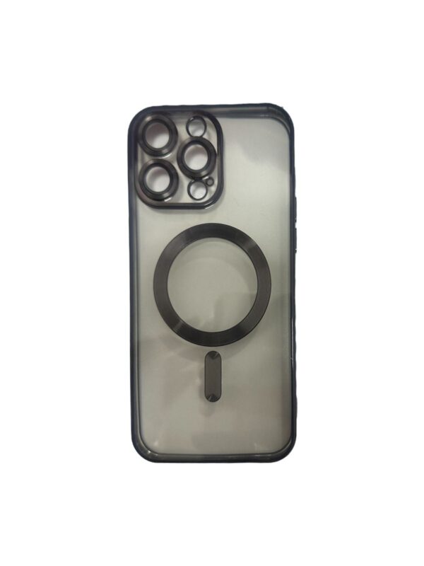 Case magsafe transparente con negro iphone 15 pro max
