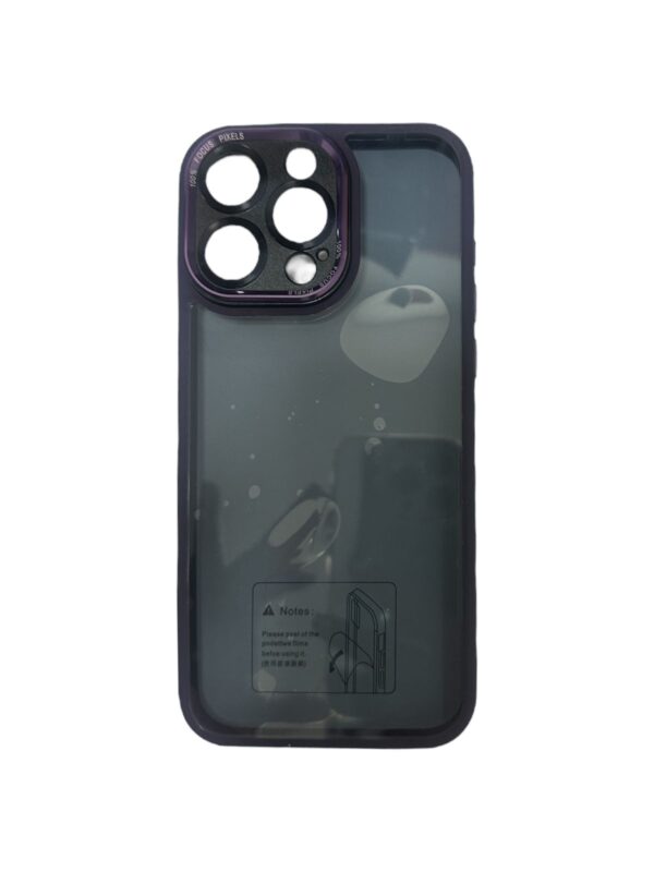 Case transparente oscuro con morado iphone 15 pro max