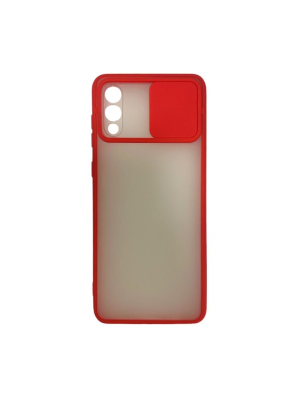 Case transparente con rojo samsung A02