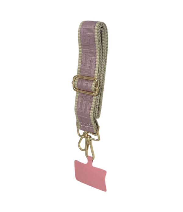 Cinturon para cargar el celular rosa con dorado