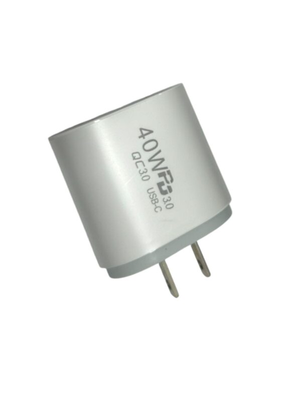 CARGADOR DE PARED 40W -DOBLE PUERTO PD+QC Y USB
