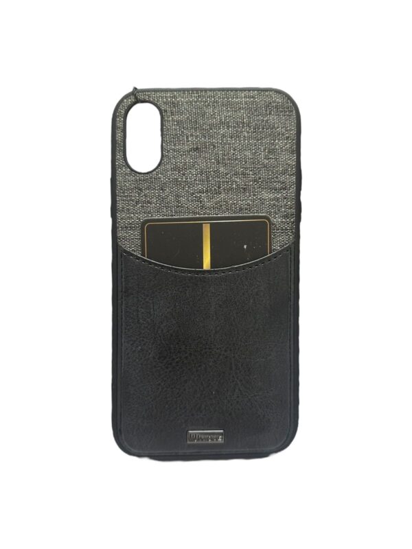 Case negro de cuero con bolsillo Iphone XR
