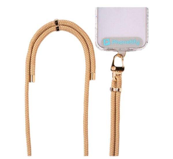 Cordón para cargar el celular dorado